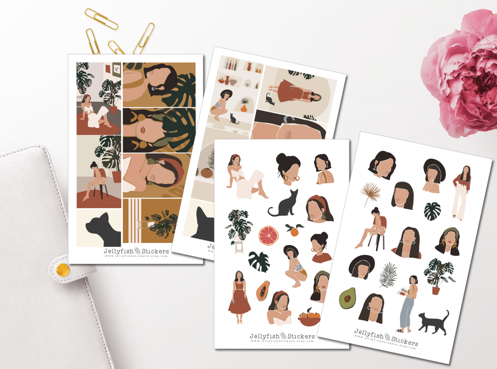 Frauen Sommer Sticker Set